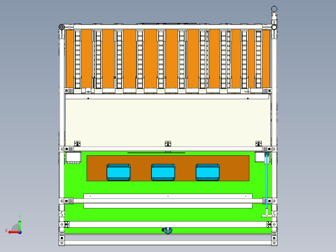 单工位精益生产架后视图