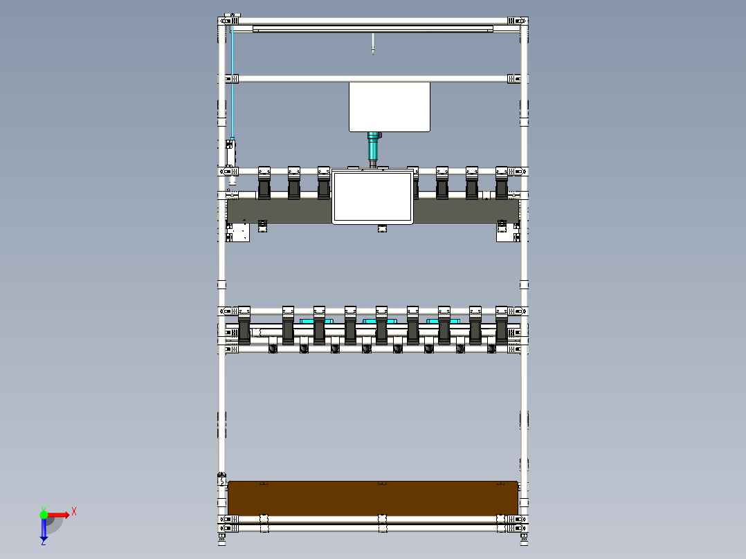 单工位精益生产架俯视图