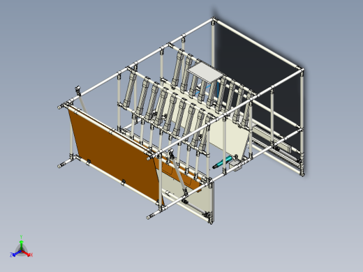 单工位精益生产架正等轴测缩略图
