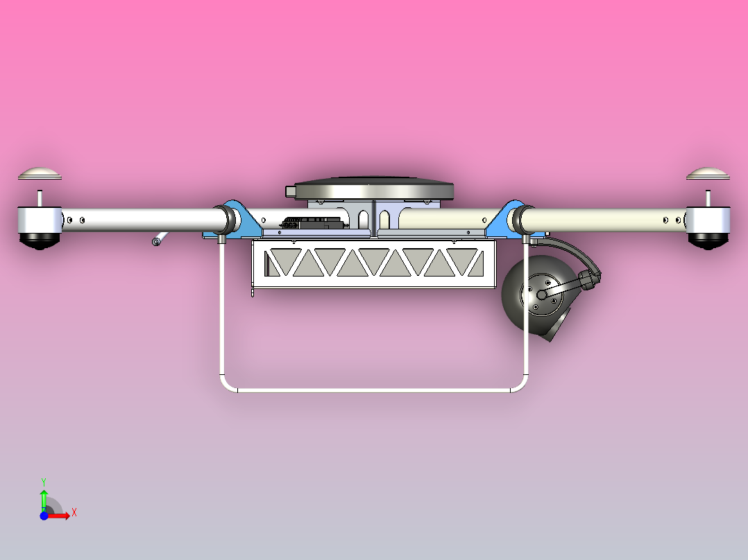 DMC-20四轴无人机结构3D图纸 STEP格式前视图