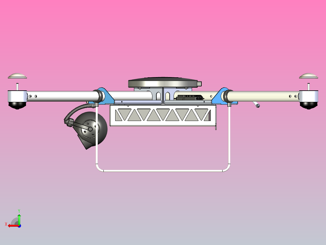 DMC-20四轴无人机结构3D图纸 STEP格式后视图