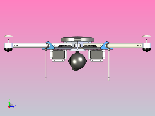 DMC-20四轴无人机结构3D图纸 STEP格式左视缩略图