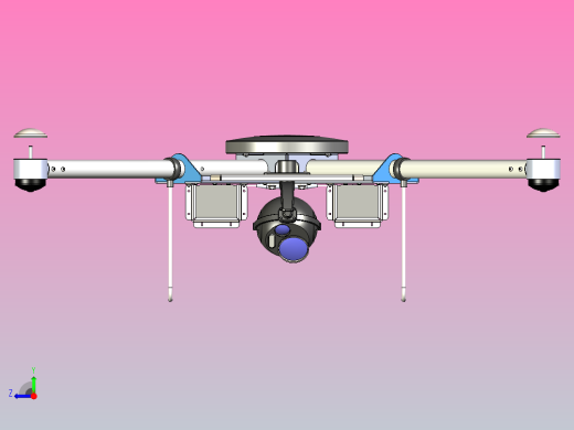 DMC-20四轴无人机结构3D图纸 STEP格式右视缩略图