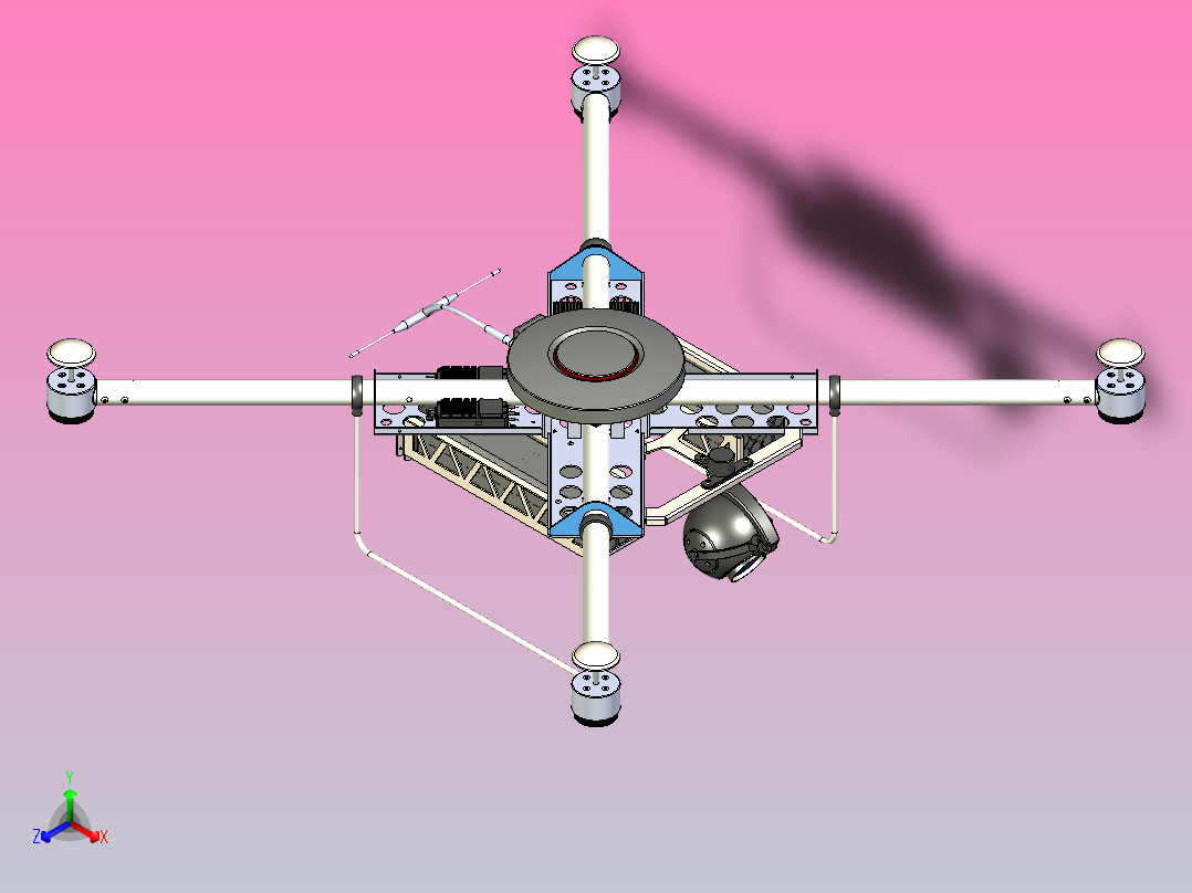 DMC-20四轴无人机结构3D图纸 STEP格式正等轴测图