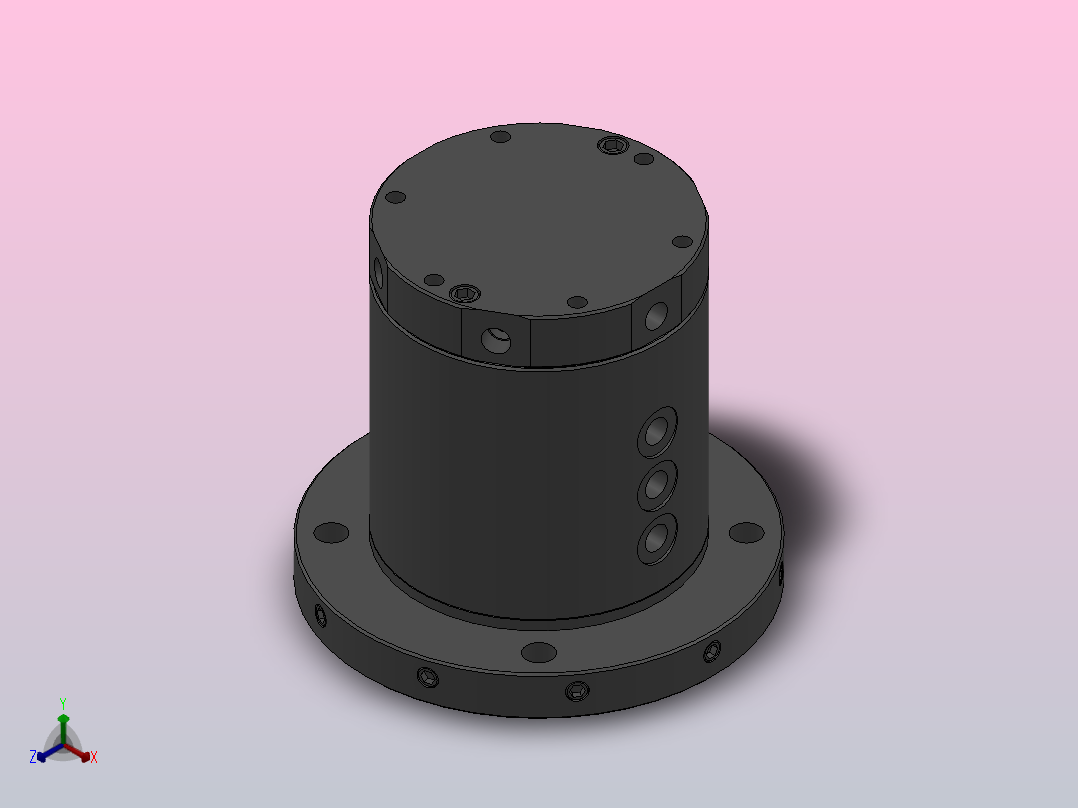 HWRA66双转盘法兰盘型[HWRA66]正等轴测图