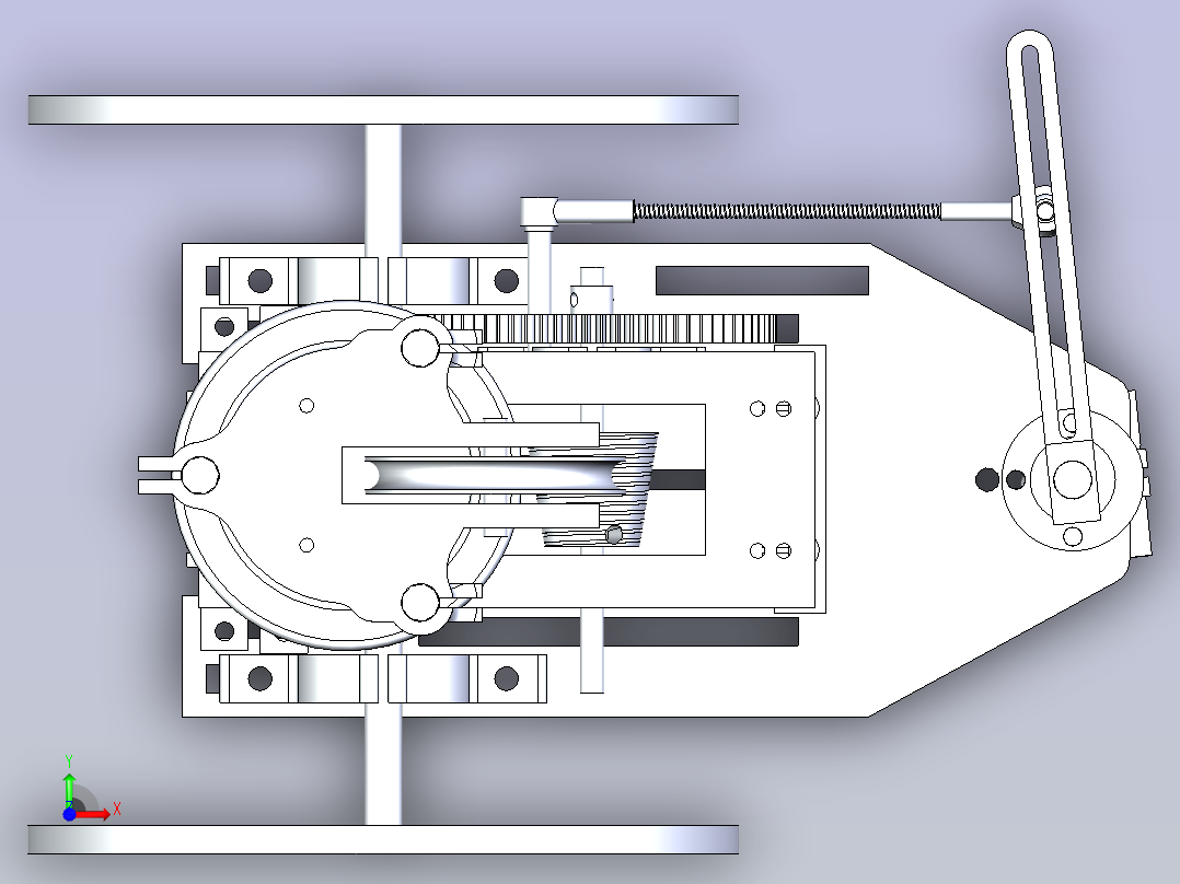 S型无碳小车3D图纸前视图