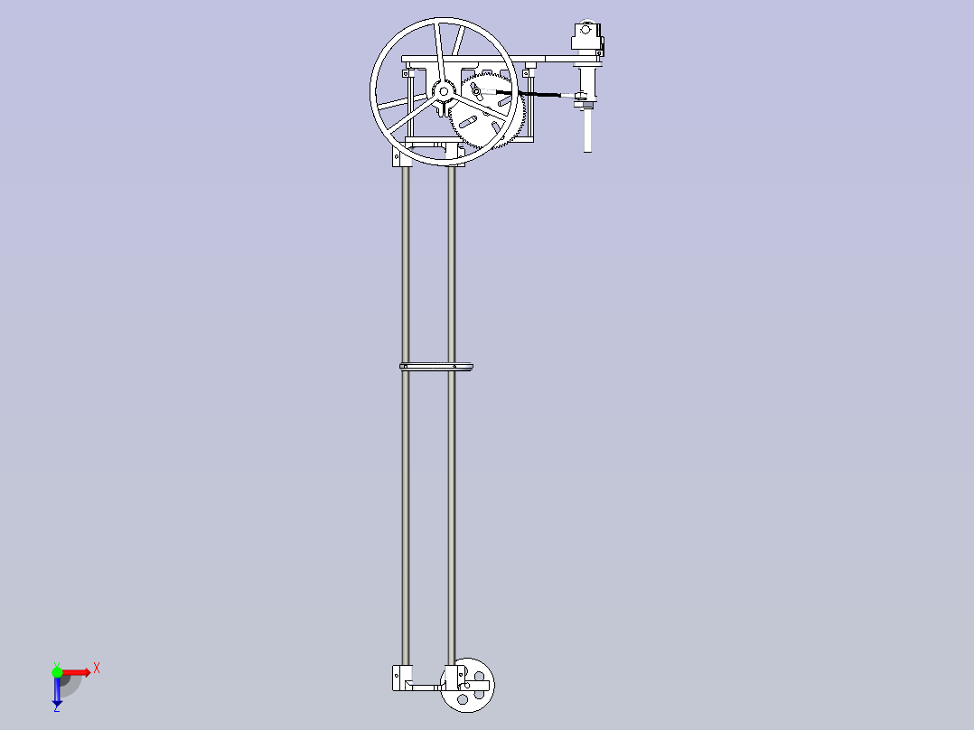 S型无碳小车3D图纸俯视图