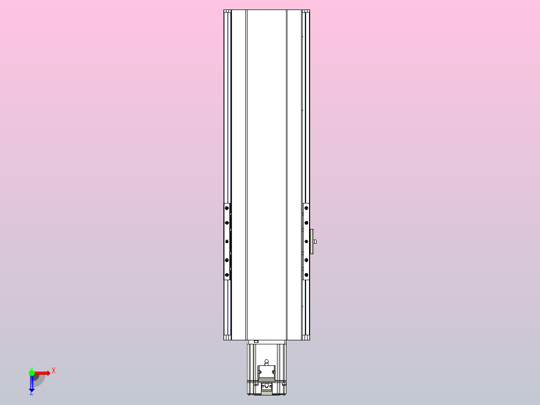 日规模组半封闭丝杆TPA-HNR-175D-2510C-L350-M-Y-P75-N3俯视图