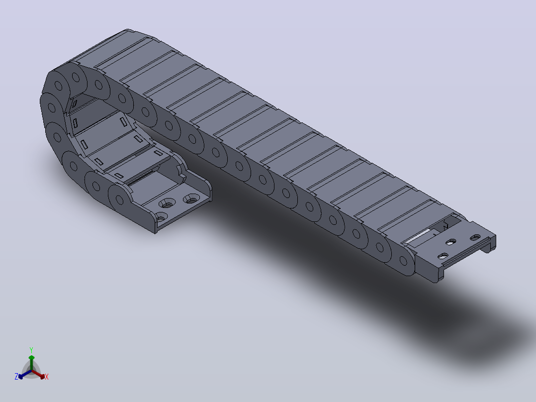 内高15内侧打开型TA半封闭式拖链[DSL15HTA-15-40-R38-20-A1]主视图