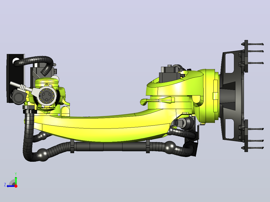 KUKA KR210-R2700机器人三维模型图纸右视图