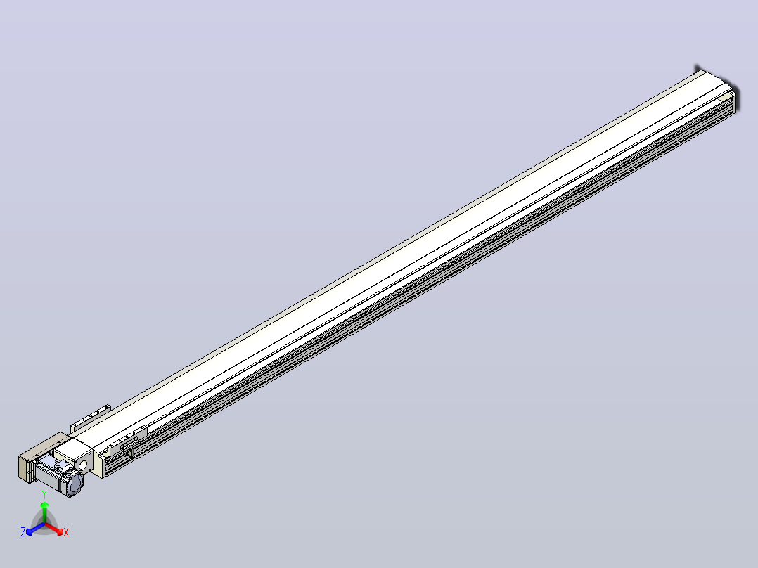 皮带直线轴半封闭可选导轨TPA-HNB-140D-120-L2000-ML-C-P40-N3正等轴测图