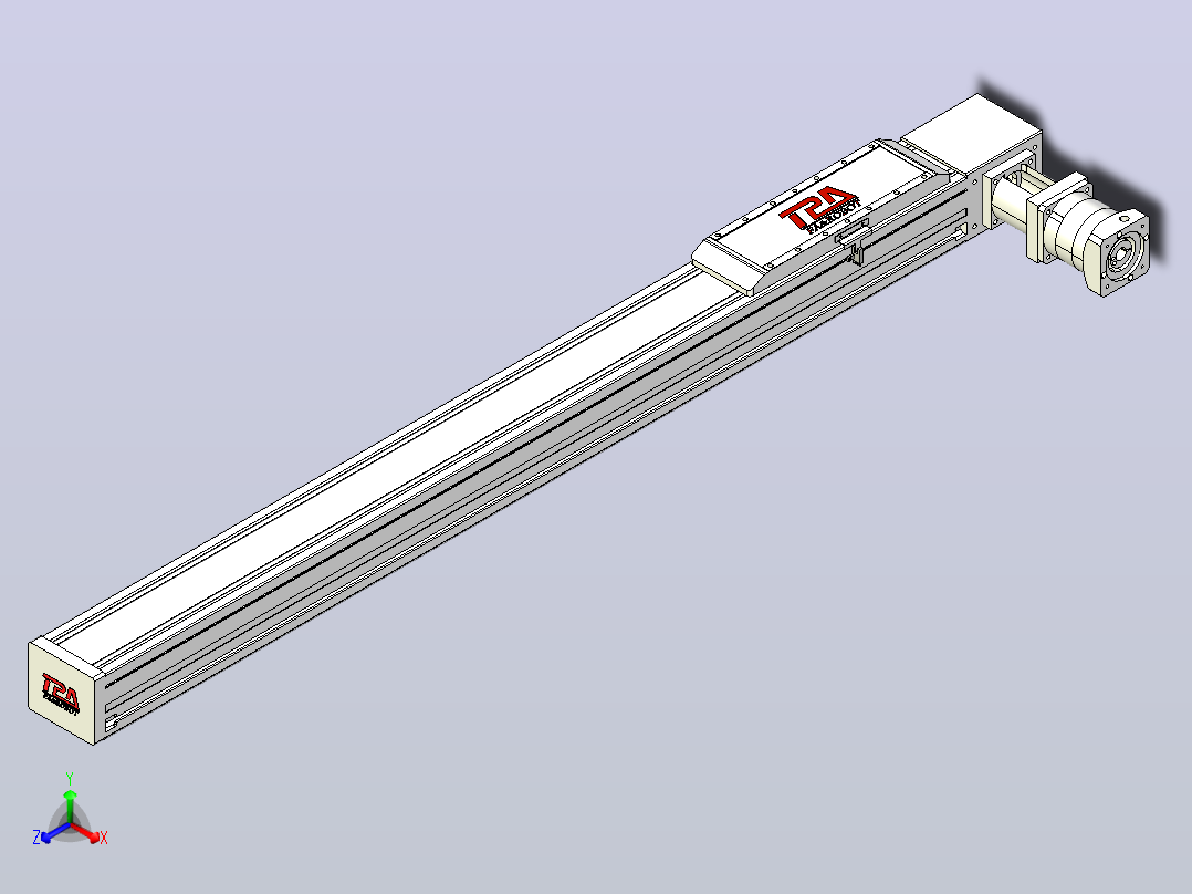 伺服电机集成皮带传动直线执行器TPA-OCB-120-224-L1050-DL-J90-N3主视图