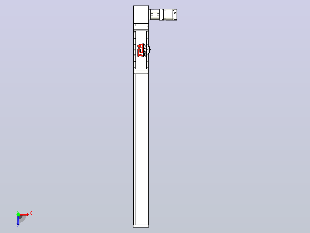 伺服电机集成皮带传动直线执行器TPA-OCB-120-224-L1050-DL-J90-N3俯视图