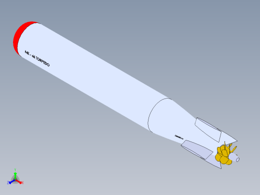 MK-46鱼雷模型设计正等轴测缩略图