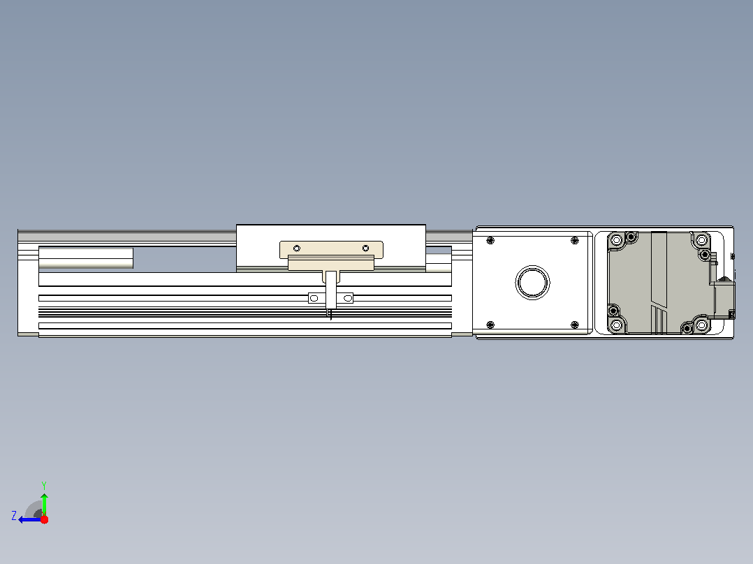 皮带直线轴半封闭可选导轨TPA-HNB-105D-90-L50-MR-C-P20-N3右视图