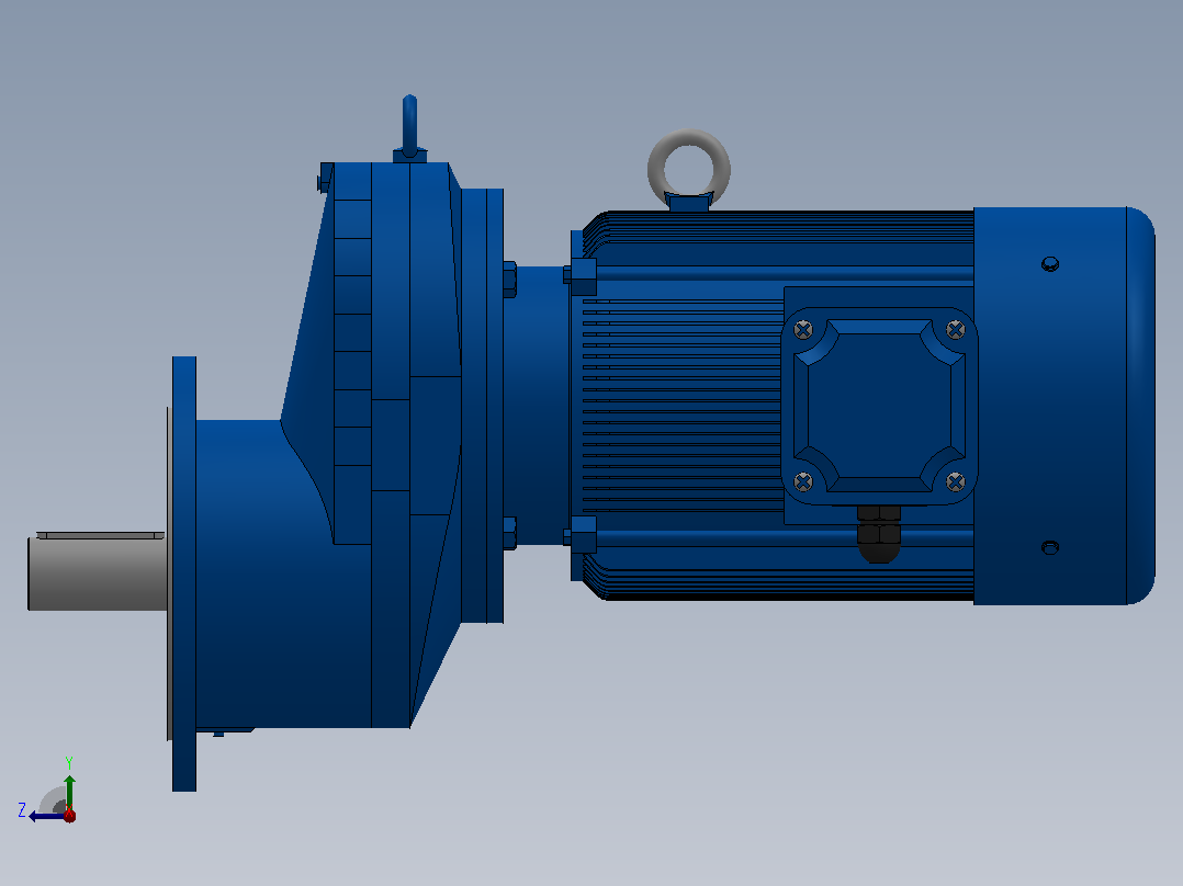 RXF97法兰轴伸式安装斜齿轮减速机RX97-Y7.5-4P-132M-M1-0°-Φ300右视图