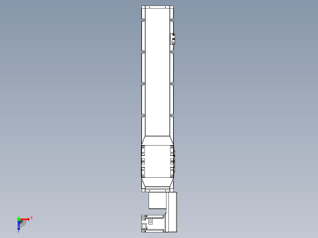 机器人皮带驱动直线轴TPA-GCB-150-P80-L550-QR-M75-N3俯视图