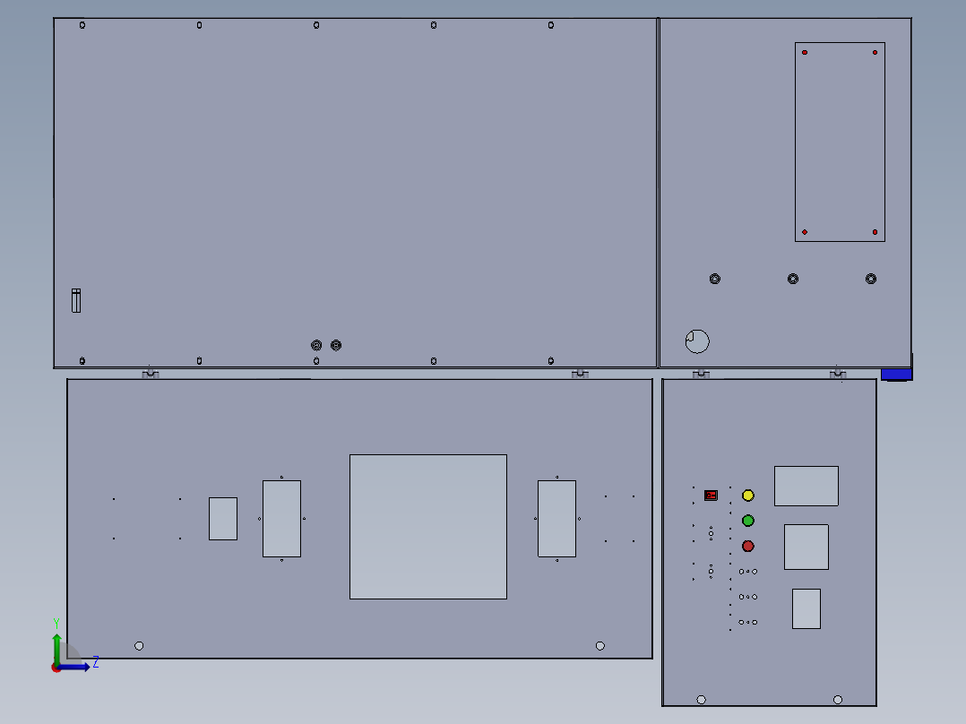 HXGN中压环网柜带完整特征可编辑左视图