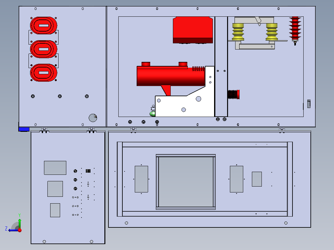 HXGN中压环网柜带完整特征可编辑右视图