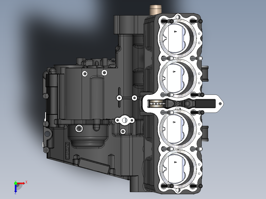 solidworks moteur 引擎俯视图