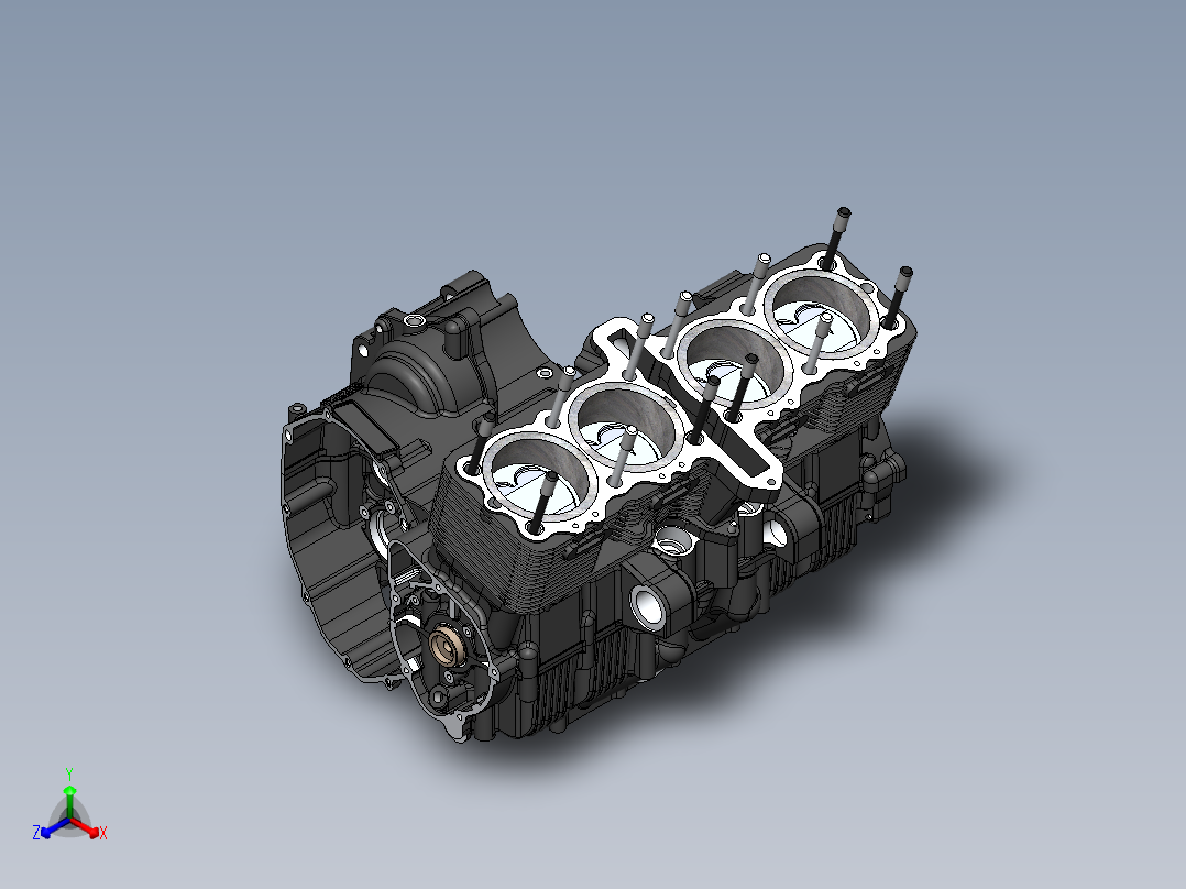 solidworks moteur 引擎正等轴测图