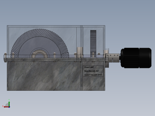 二级圆柱直齿轮与锥齿轮组合减速箱3D图纸 Solidworks设计后视缩略图