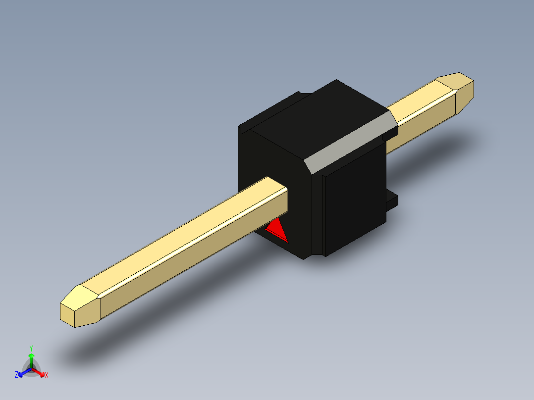 彩色公头100mil（2.54mm）系列-DS1021_black_1x01p_100mil_Type1_rev1.0主视图