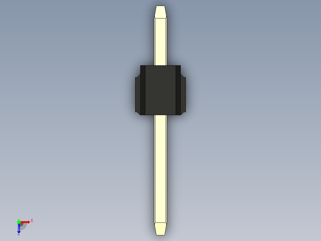 彩色公头100mil（2.54mm）系列-DS1021_black_1x01p_100mil_Type1_rev1.0俯视图