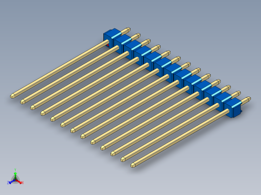 彩色公头100mil（2.54mm）系列-DS1021_blue_1x13p_100mil_Type43_rev1.0