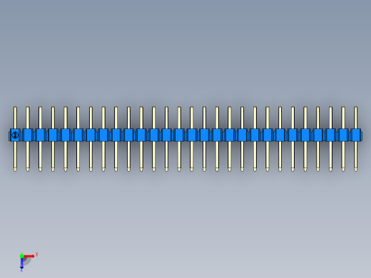 彩色公排针 100mil 2.54mm 系列-DS1022_blue_2x28p_100mil_TypeD_rev1.0俯视缩略图