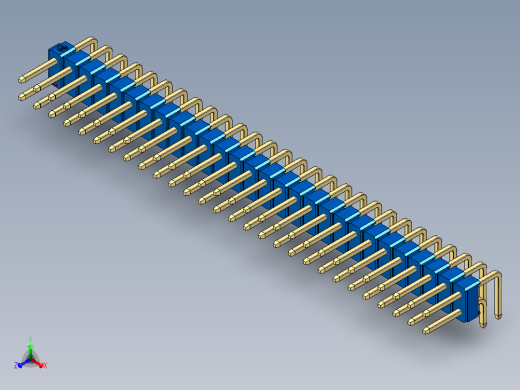 彩色公排针 100mil 2.54mm 系列-DS1022_blue_2x28p_100mil_TypeD_rev1.0正等轴测缩略图