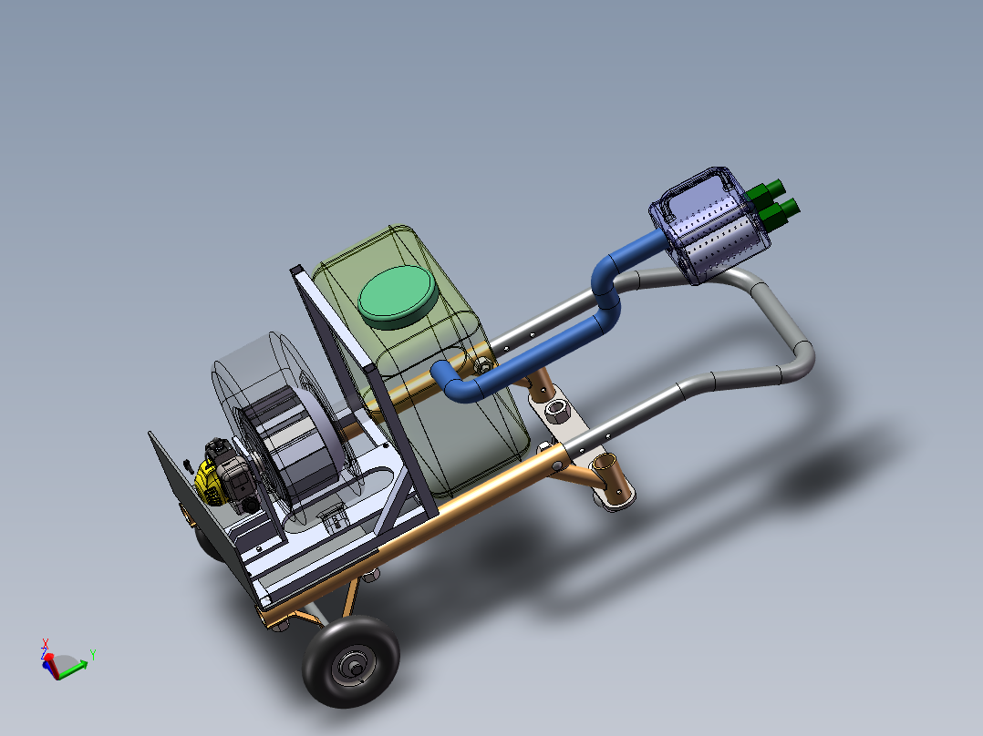 金银花采摘机三维与二维设计