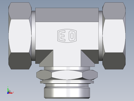 卡套式工业通用硬管接头EO_Adjustable_locknut_branch_tee_TEE42LMCF前视缩略图