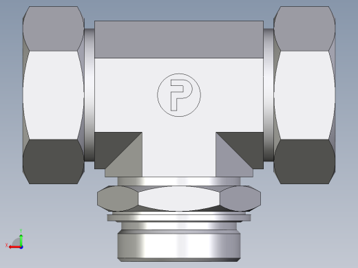 卡套式工业通用硬管接头EO_Adjustable_locknut_branch_tee_TEE42LMCF后视缩略图