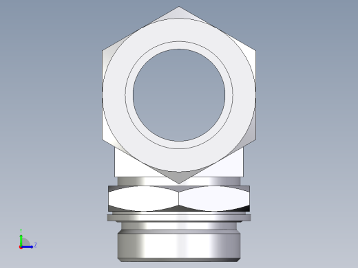 卡套式工业通用硬管接头EO_Adjustable_locknut_branch_tee_TEE42LMCF左视缩略图