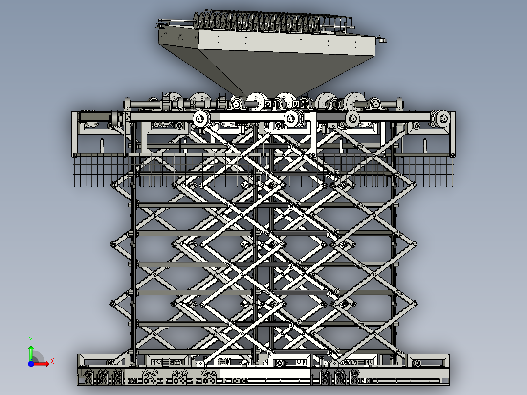 升降气动烘烤装置前视图
