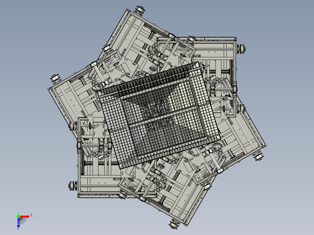 升降气动烘烤装置俯视图