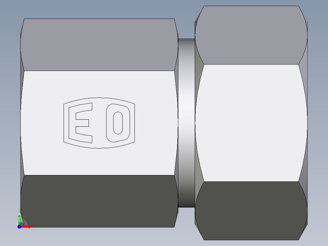 卡套式工业通用硬管接头EO_Swivel_connector_GAI22ZLM71前视图