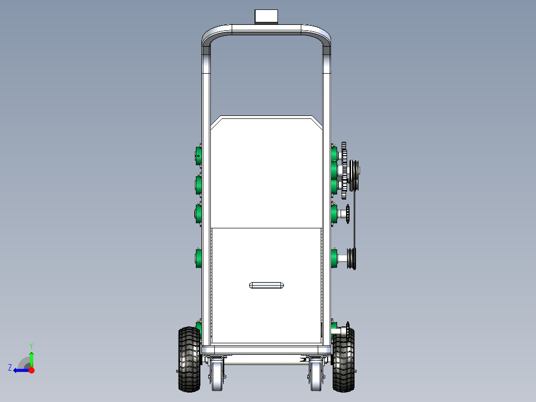 落叶清扫机含三维二维说明书右视图