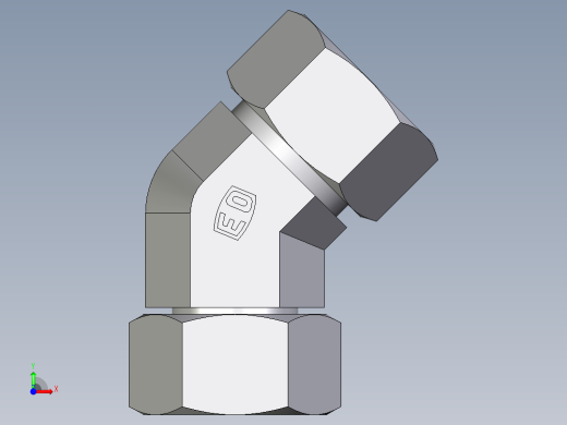 卡套式工业通用硬管接头EO_Swivel_nut_45_deg_elbow_EV18ZL71前视缩略图