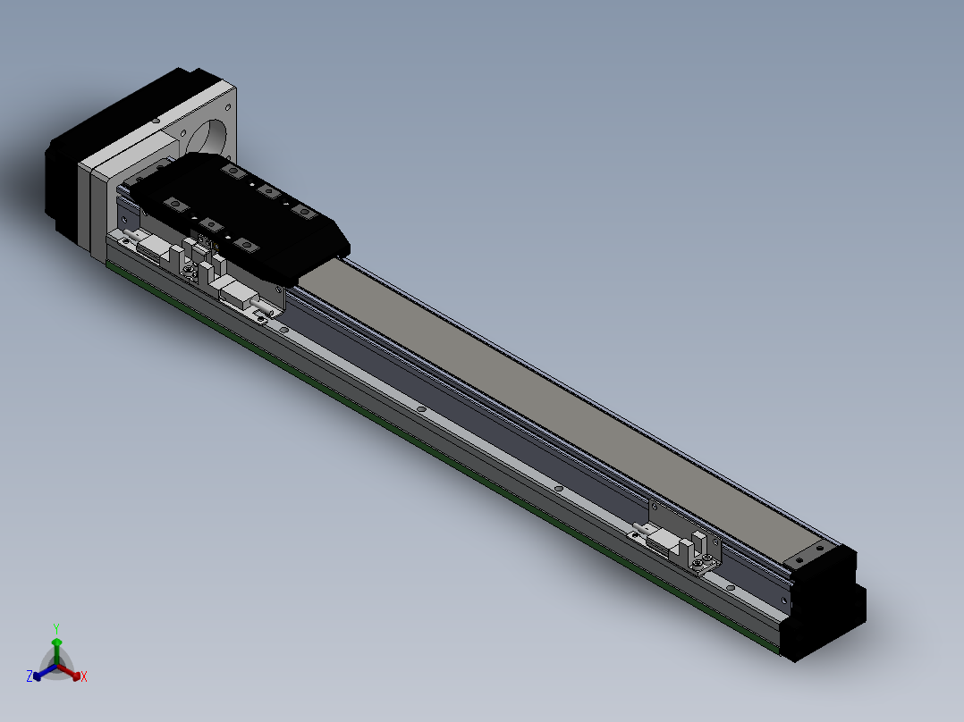 电动滑台模组SDH50右连模组（配台达电机） 正等轴测图