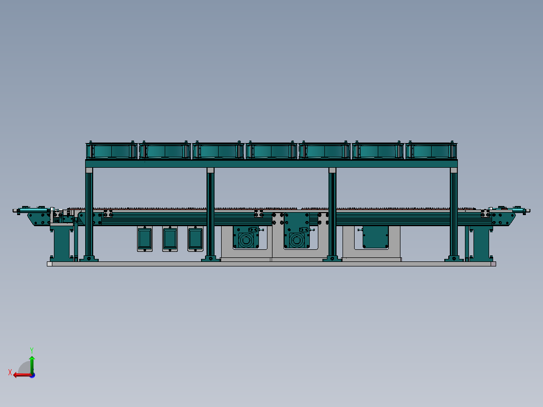 冷却吹风输送机构后视图