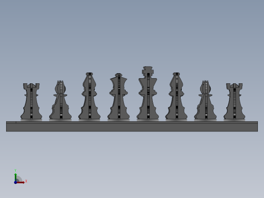 激光下料拼图国际象棋全格式CAD-SolidWorks-X_T和stl格式前视缩略图