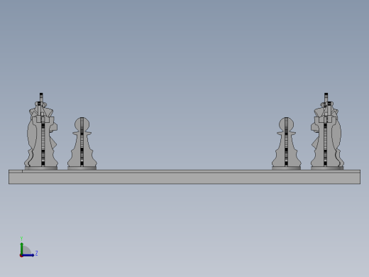 激光下料拼图国际象棋全格式CAD-SolidWorks-X_T和stl格式左视缩略图