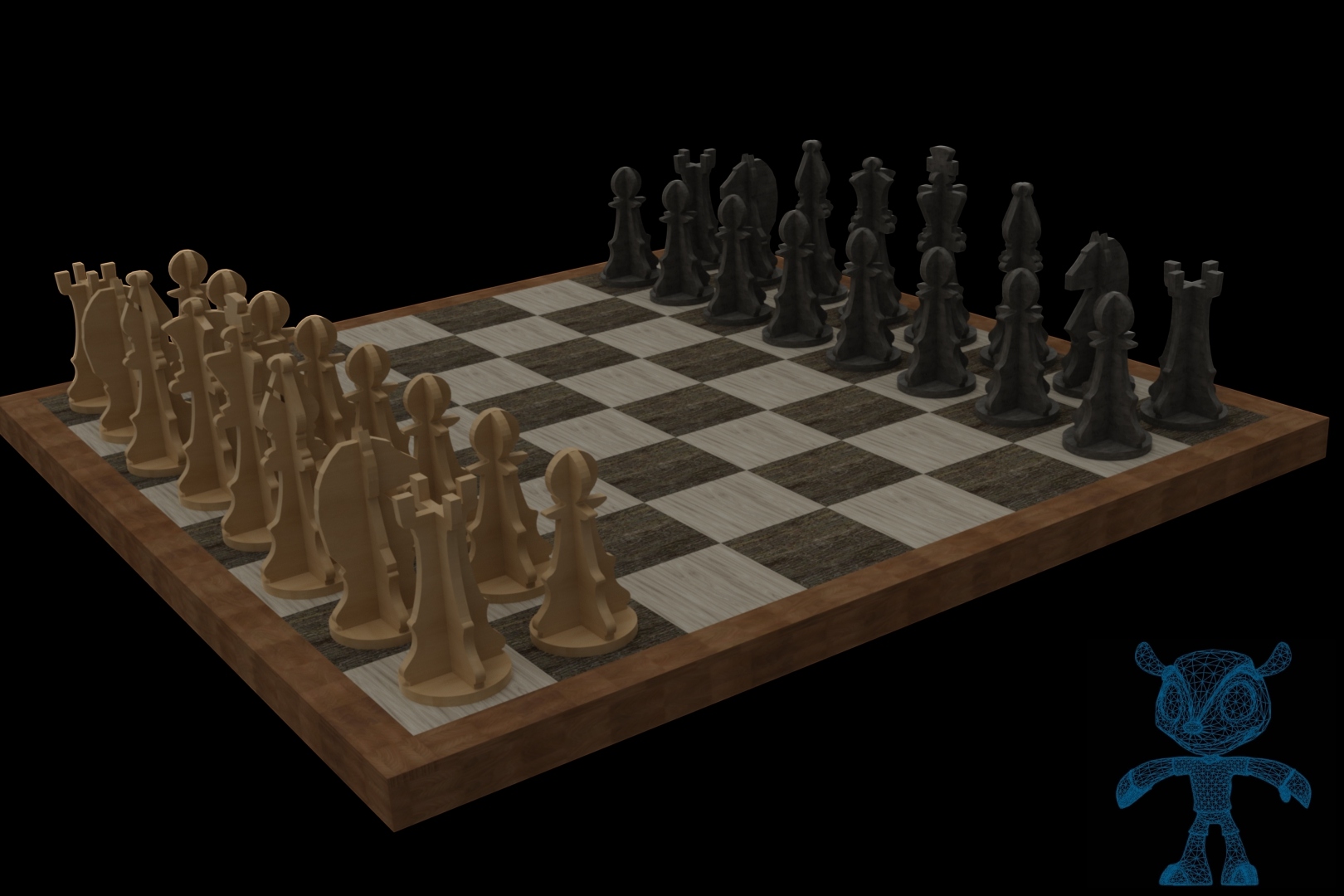 激光下料拼图国际象棋全格式CAD-SolidWorks-X_T和stl格式