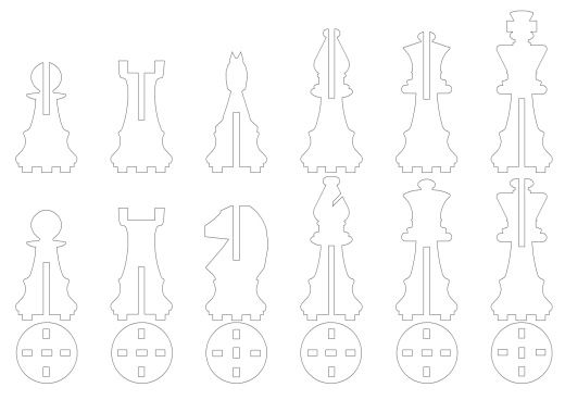 激光下料拼图国际象棋全格式CAD-SolidWorks-X_T和stl格式缩略图