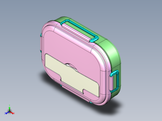 3格学生餐盒饭盒正等轴测缩略图