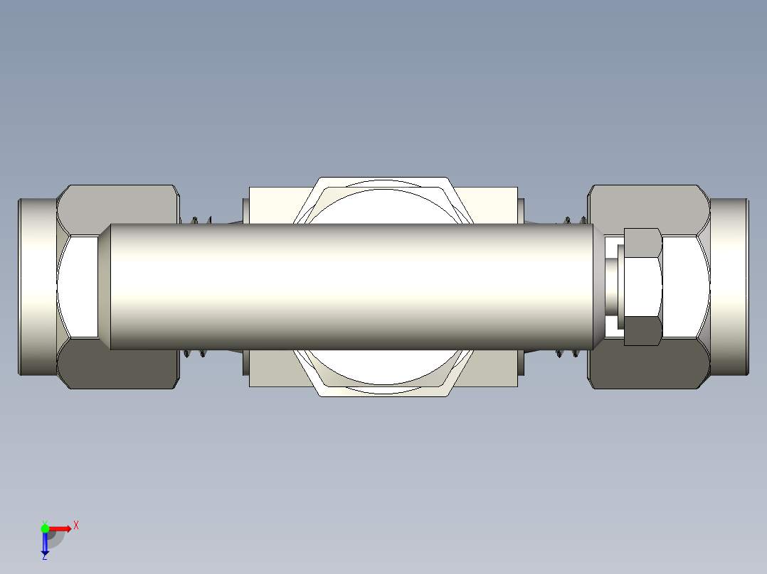 不锈钢整体阀盖针形阀，NV系列，调节杆俯视图