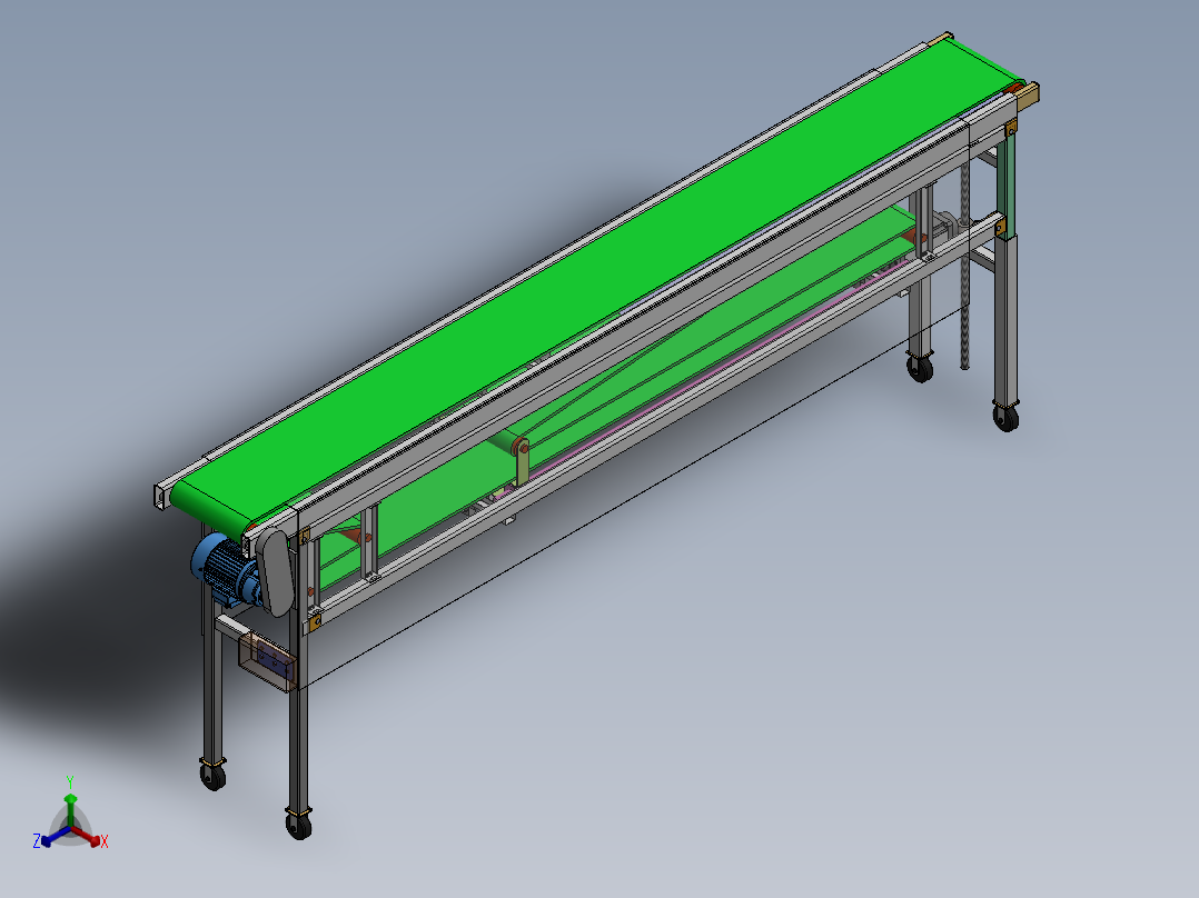 伸缩输送带正等轴测图