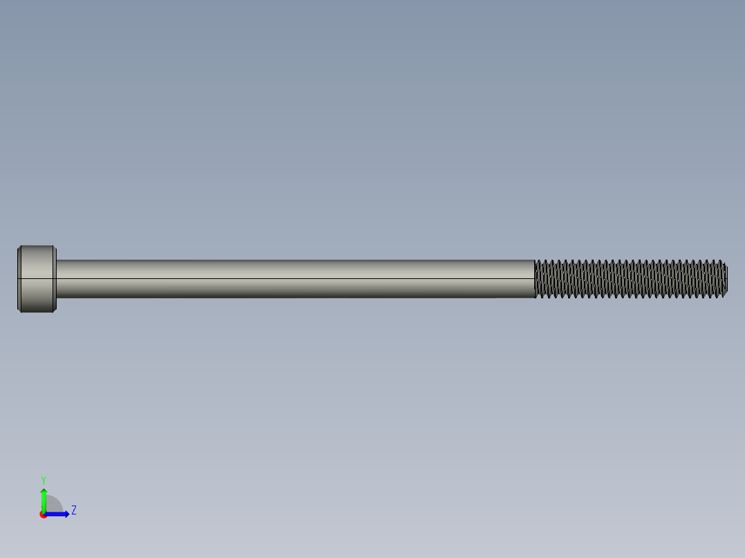 M4 x 0.7mm Thread 70mm LONG SOCKET HEAD CAP SCREW.STEP左视图